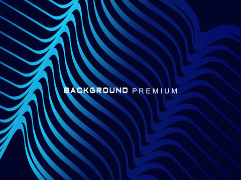 Abstract background with elegant waves of gradient blue stripes, creating the illusion of depth and movement.