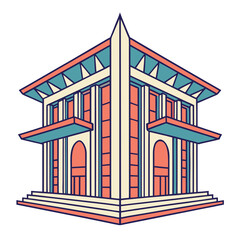 Poster - Modern abstract architectural design with geometric shapes and lines
