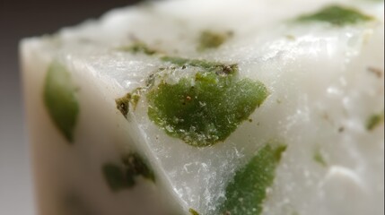 Poster - Close-up view of a cube-shaped object with embedded green flecks.
