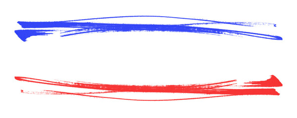 Poster - Freehand Stroke Combo in Blue and Red Marker for Creative Framing or Text Underline Isolated on a Transparent or White Background