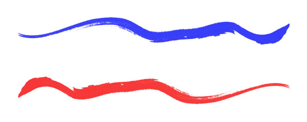 Poster - Red and Blue Marker Brush Lines With Scribble and Hatching Effects for Notes on a Transparent or White Background