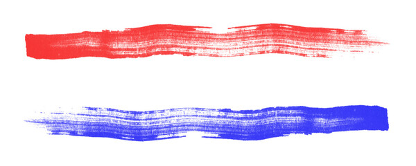 Poster - Doodle Pen Brush Lines in Red and Blue Designed for Highlighting Ideas with Artistic Flair Isolated on a Transparent or White Background