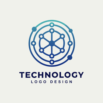 Monogram for technology logo with circle style design