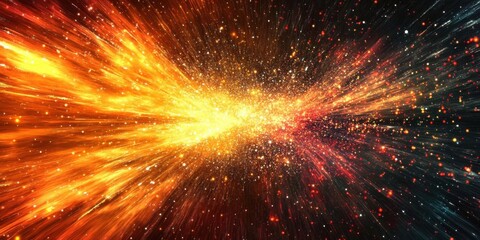 Aufkleber - Brilliant Sparkles Explode with Cosmic Rays of Light and Energy Emission Concept