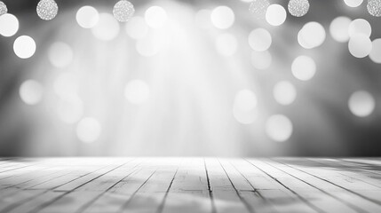 Poster - Create a Monochrome Abstract with Lights and Wooden Floor Theme Background