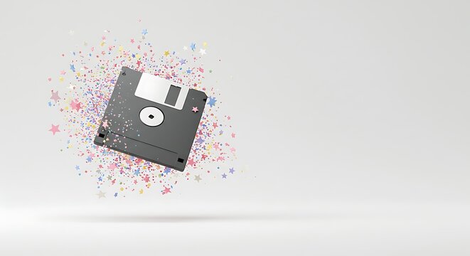 Retro floppy disk graphic design