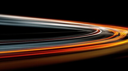Poster - Dynamic light trails in vibrant colors create an abstract representation of speed and innovation in technology.