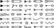 © AFRUJA - “Sketchy Arrow and Love Symbol Icons Set – Hand Drawn Doodle Elements Including Stars, Crowns, Circles and Arrows – Editable Vector for Creative Art and Craft Projects”