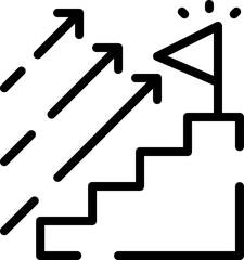 Fototapete - Modern Rounded Outline Goal Icon – Target with Arrow Line Icon for Productivity, Business Planning, and Self-Tracking