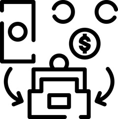 Fototapete - Financial Paybill Icon Representing Calendar with Dollar Signs and Business Briefcase