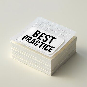 Best practice text in white notepad
