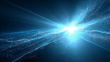 Abstract light burst, glowing particles