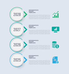 Poster - Modern vertical infographic template. Four steps or options infographic layout with icons