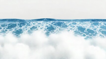 Poster - A close-up view of an ocean wave with water droplets and foam