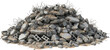 © PNG Creative - Pile of concrete debris with exposed rebar and cinder blocks rubble construction transparent background