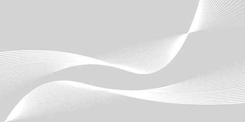Fototapete - minimalist gray wave silver abstract vector background for banner, cover, and flyer