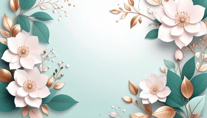 Poster - Elegant floral arrangement with soft pastel background digital artwork home decor nature-inspired aesthetic viewpoint