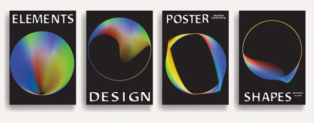 Poster - Modern posters . Vector design composition with colorful various geometric shapes . Abstract contemporary art . Vector art ideal for media, ads, covers, brochures, banners.
