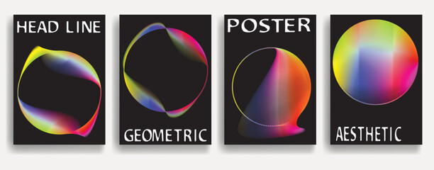 Poster - Modern posters . Vector design composition with colorful various geometric shapes . Abstract contemporary art . Vector art ideal for media, ads, covers, brochures, banners.
