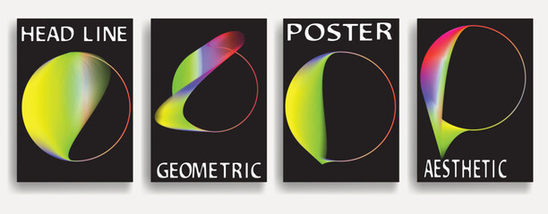 Poster - Modern posters . Vector design composition with colorful various geometric shapes . Abstract contemporary art . Vector art ideal for media, ads, covers, brochures, banners.
