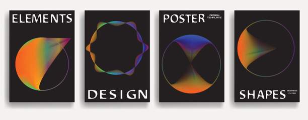 Poster - Modern posters . Vector design composition with colorful various geometric shapes . Abstract contemporary art . Vector art ideal for media, ads, covers, brochures, banners.
