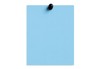 Aufkleber - Light blue sticky note pinned with black pushpin, providing clean minimalist workspace for adding text or graphics against transparent surface