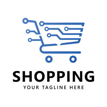 Shop cart logo vector template illustration design