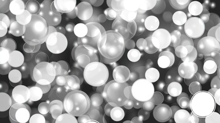 Poster - Abstract background of glowing circles in shades of gray and white creates a festive atmosphere