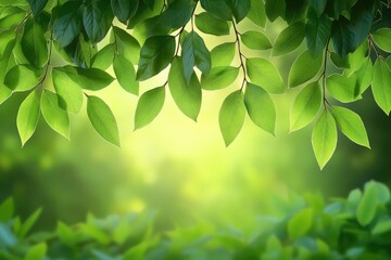Wall Mural - Lush green leaves in sunlight (9)