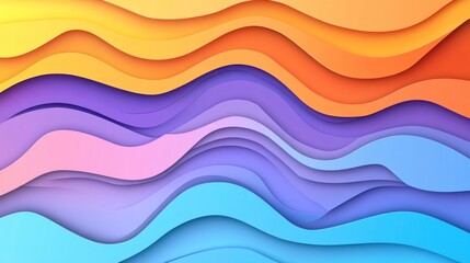 Poster - Vibrant Layered Waves, A Dynamic Abstract Background with Colorful Depths