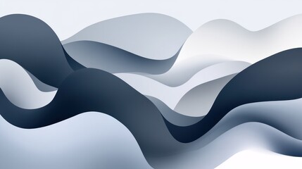Poster - Abstract wave design with smooth gradients and fluid shapes background