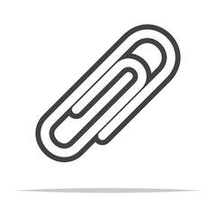 Wall Mural - single paper clip outline icon transparent vector isolated