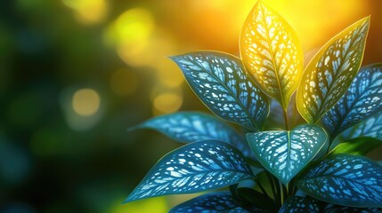 Wall Mural - Vibrant leaves in sunlight