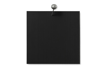 Aufkleber - Black square sticky note pinned with a thumbtack on a transparent background, creating a simple yet effective visual for reminders or announcements