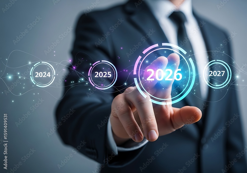 547 timeline 2024 2025 royalty-free images, stock... Businessman Touching Futuristic Display of Years 2024 2025 2026 and ...