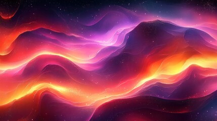 Poster - Spectacular cosmic horizon of nebulous clouds and starry brilliance