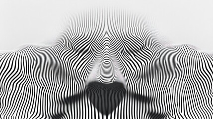 Leinwandbilder - Hypnotic Black and White Striped Pattern with Optical Illusion Design