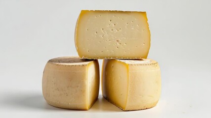 Aufkleber - A close-up shot of three pieces of cheese stacked on top of each other