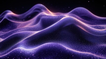 Poster - Abstract Purple Sand Dunes with a touch of Golden shimmer Landscape
