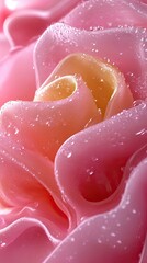 Wall Mural - Dewy, soft petals form a pink and yellow blossom, glossy and delicate in vibrant beauty