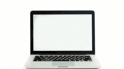 Aufkleber - A close-up view of a laptop computer sitting on a white table, ready for use