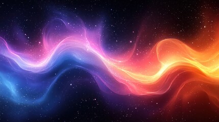 Poster - Nebula waves with vibrant cosmic energy flow, a breathtaking display of celestial beauty in the vastness of space