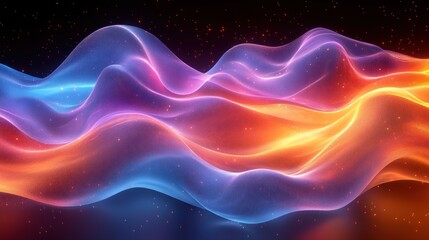 Leinwandbilder - Abstract flowing aurora background with vibrant color gradients