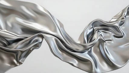 Aufkleber - A close-up shot of a silver cloth on a white surface, suitable for backgrounds and textures