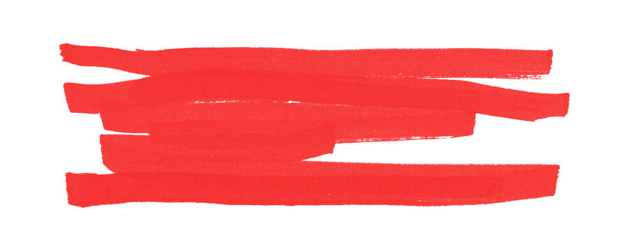 Text Decoration With Red Marker and Pencil Scrawl Effects for Highlighting on a Transparent or White Background