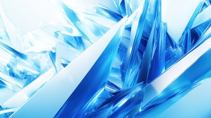 Leinwandbilder - Abstract Blue and White Geometric Crystal Formation Background Design