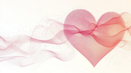 Leinwandbilder - Elegant wave flowing gracefully with a heart shape at the center