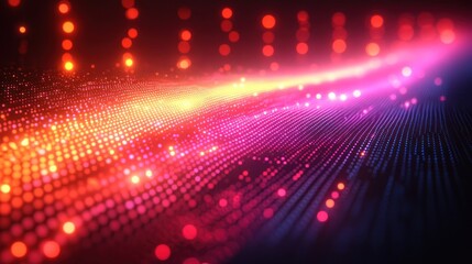 Aufkleber - Abstract Technology Background with Glowing Dots and Gradient Colors