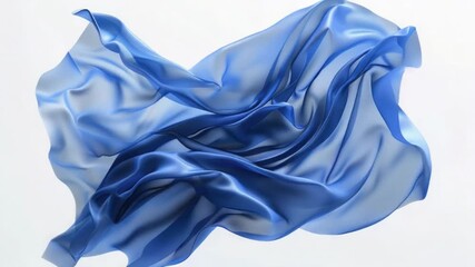 Aufkleber - A close-up shot of a blue fabric lying on a white surface