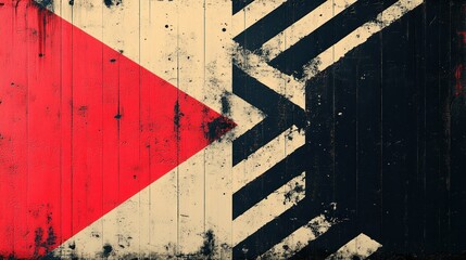 Aufkleber - Striking Abstract Geometric Design on Weathered Wood Surface Texture